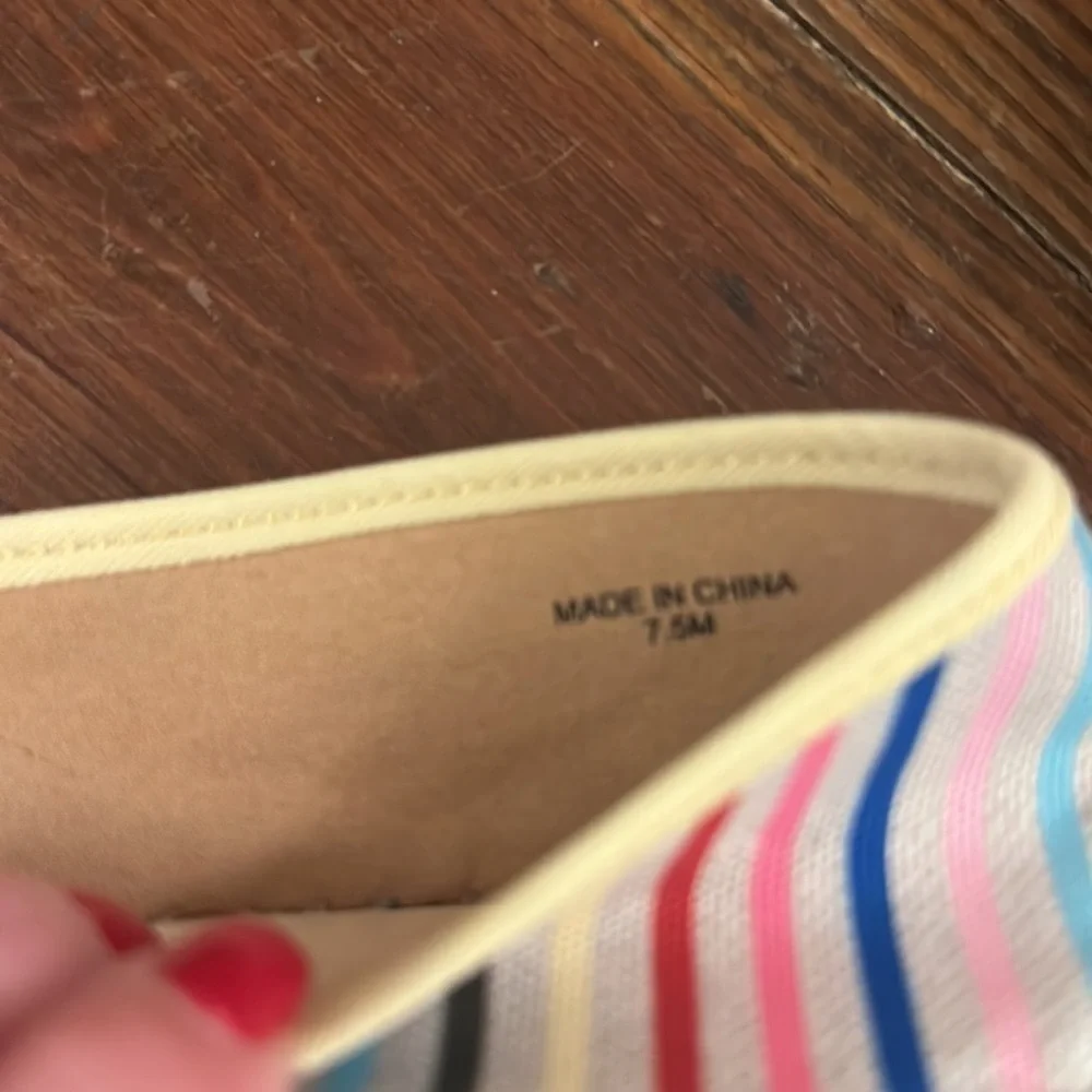 NEW Talbots Multi Horizons Izzy Slip-on Striped Canvas Espadrilles Sz 7.5 Preppy
